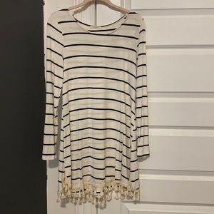 Striped tassel dress